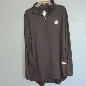 Men's Black Quarter-Zip Pullover with Subtle Logo